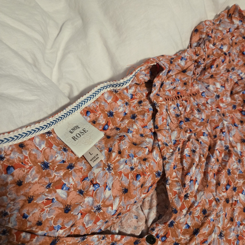 Target Floral Mini Dress - Orange and Blue